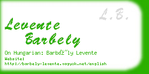 levente barbely business card